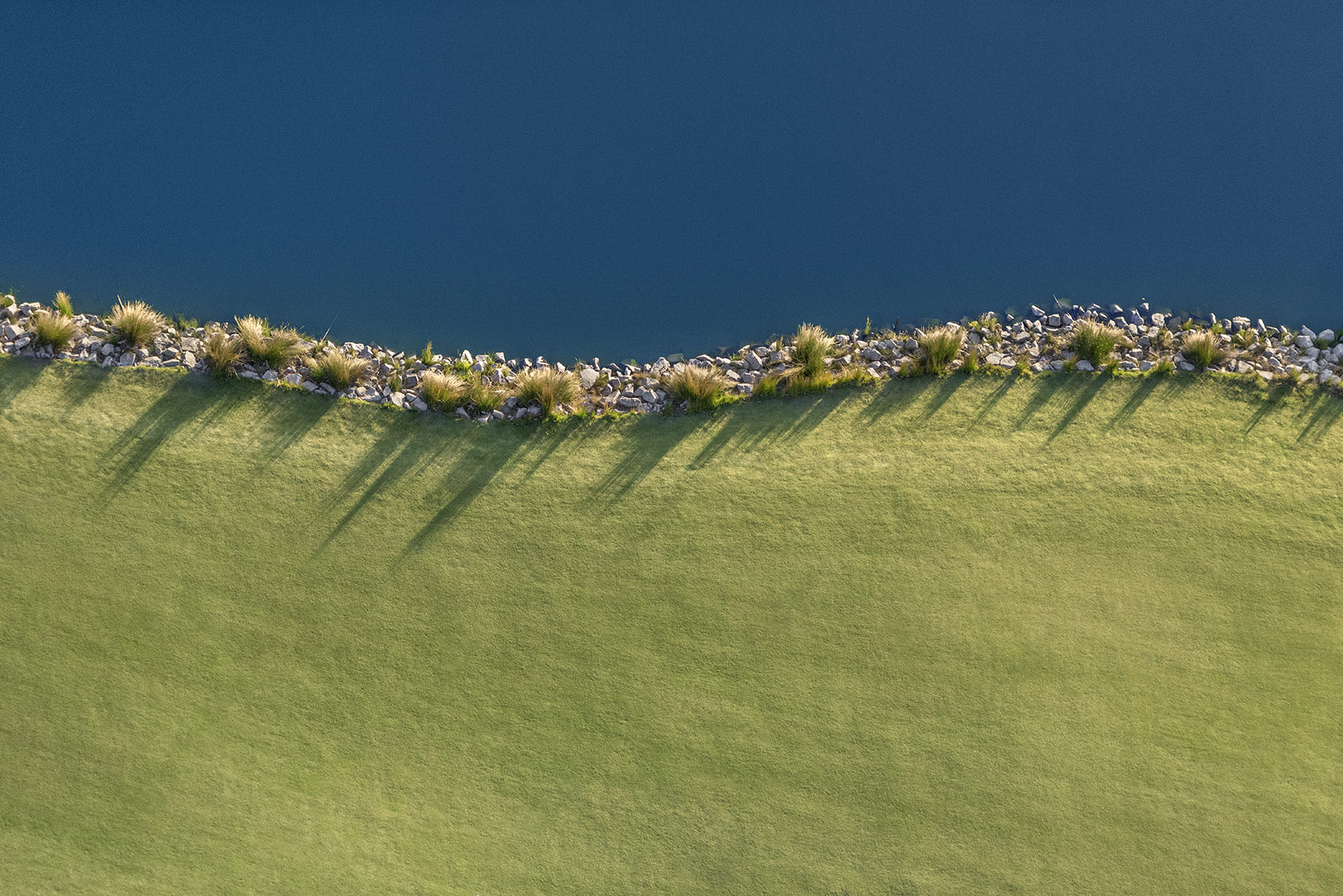 Aerial Landscape Golf Green Blue